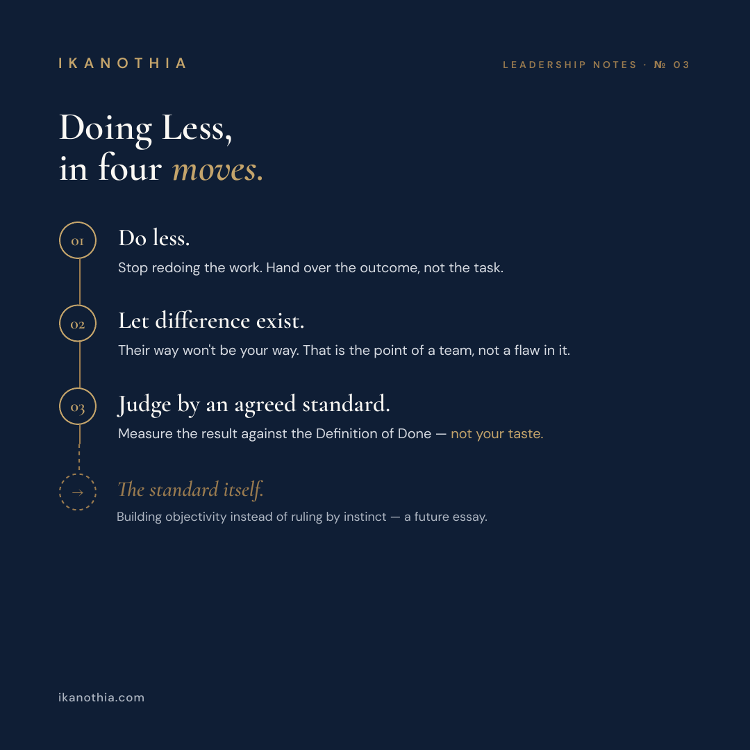 The four moves of Doing Less — Ikanothia