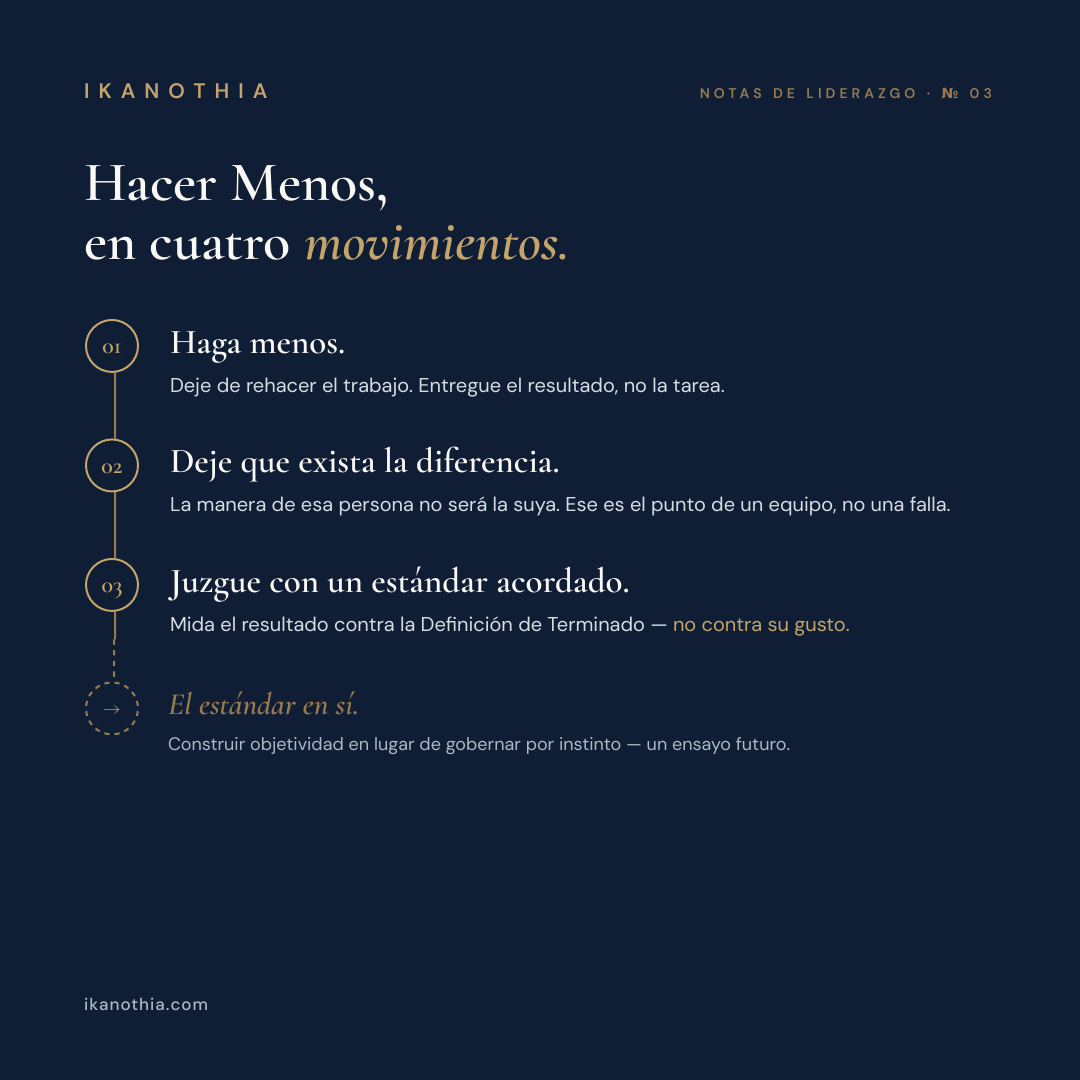 Los cuatro movimientos de Hacer Menos — Ikanothia